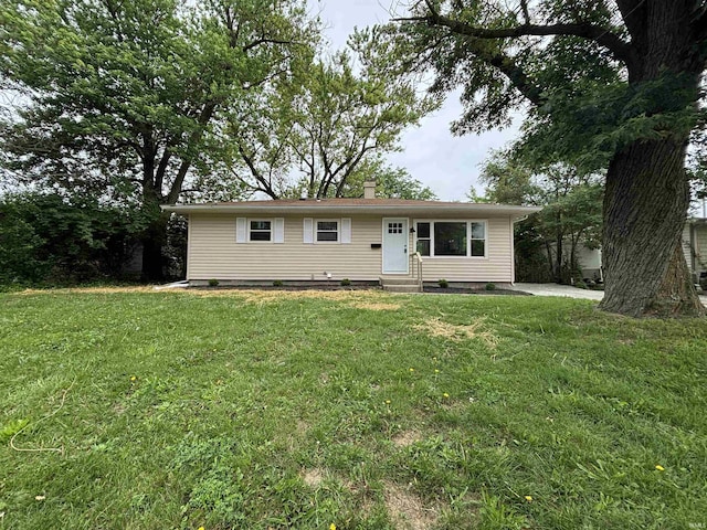 205 Corwin Ln, Fort Wayne, IN 46816 - ranch-style home featuring entry steps, a front yard, and a chimney