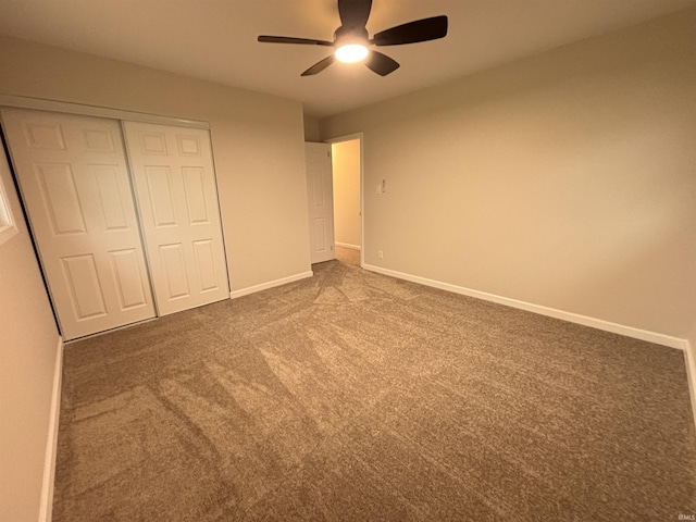 205 Corwin Ln, Fort Wayne, IN 46816 - unfurnished bedroom featuring carpet flooring, a closet, and a ceiling fan