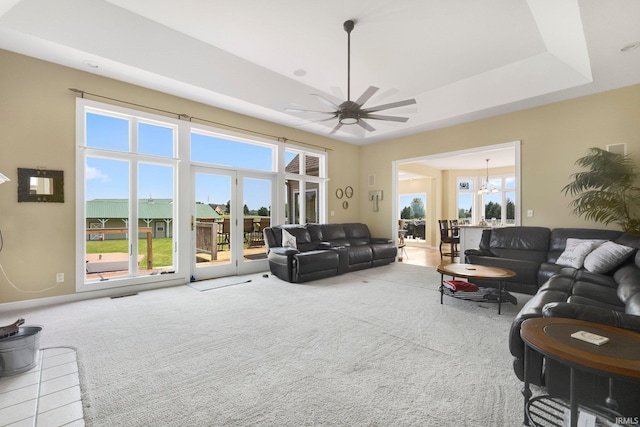 3631 E Pierceton Rd, Warsaw, IN 46580 - carpeted living area featuring ceiling fan