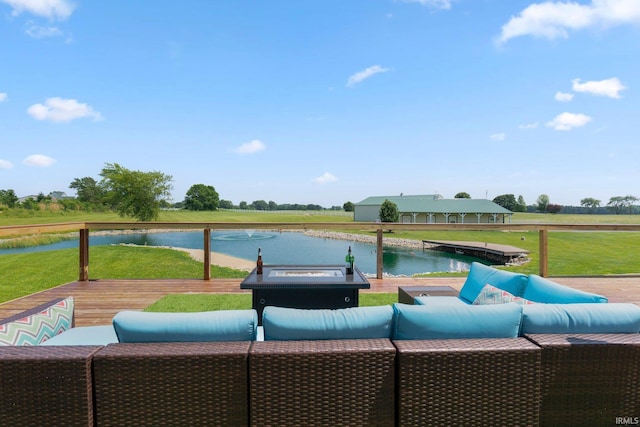3631 E Pierceton Rd, Warsaw, IN 46580 - view of pool with a deck with water view and a lawn