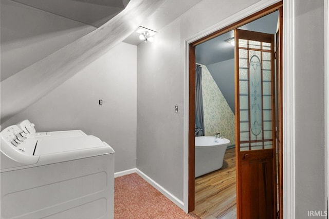 3911 Kings Ridge Rd, Mitchell, IN 47446 - laundry room featuring baseboards