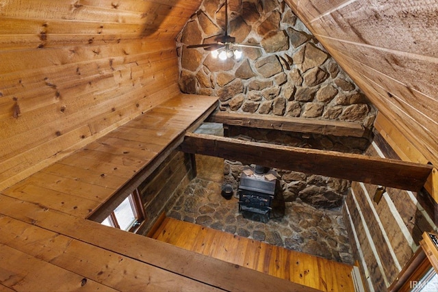 3911 Kings Ridge Rd, Mitchell, IN 47446 - sauna / steam room featuring hardwood / wood-style floors, wood ceiling, and wood walls