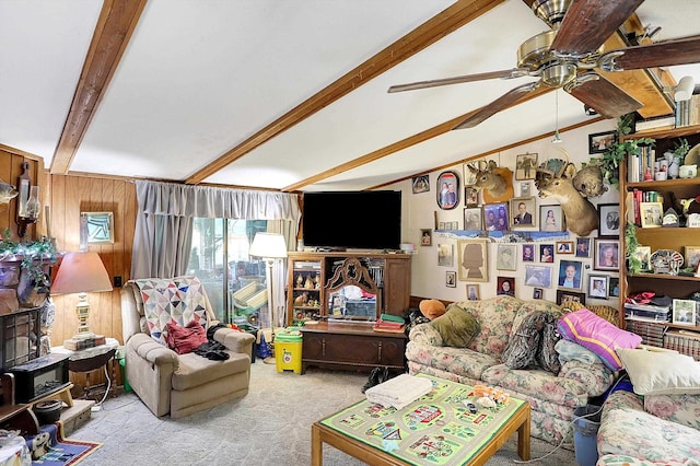 5462/5550 Patricksburg Rd, Spencer, IN 47460 - living area with carpet floors and ceiling fan