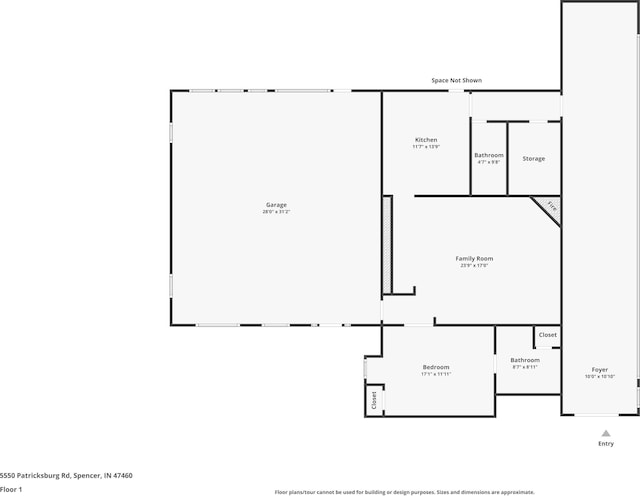 5462/5550 Patricksburg Rd, Spencer, IN 47460 - view of home floor plan