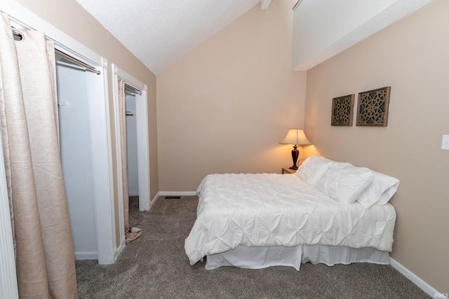 18199 Stoneridge St Apt A, South Bend, IN 46637 - carpeted bedroom featuring lofted ceiling and baseboards