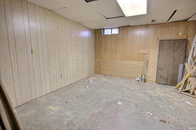 8426 Creekside Pl, Fort Wayne, IN 46804 - below grade area with wood walls and a paneled ceiling