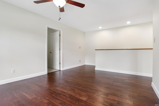 3746 Rolling Rock Dr, Evansville, IN 47711 - spare room featuring ceiling fan, wood finished floors, and recessed lighting