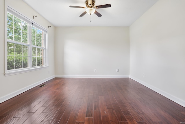 3746 Rolling Rock Dr, Evansville, IN 47711 - spare room with a ceiling fan and dark wood finished floors