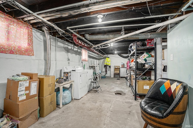 405 Middlebury St, Goshen, IN 46528 - unfinished below grade area with washer and clothes dryer