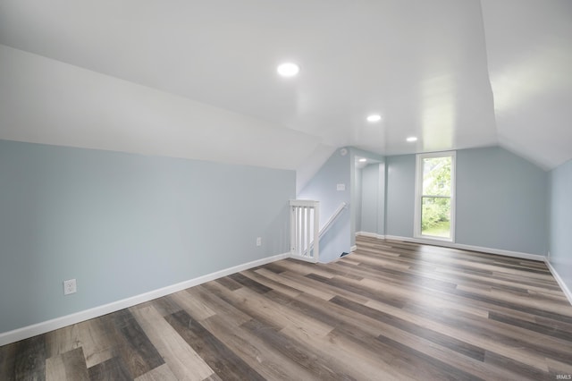 32 W Main St, Redkey, IN 47373 - additional living space featuring vaulted ceiling, wood finished floors, and recessed lighting