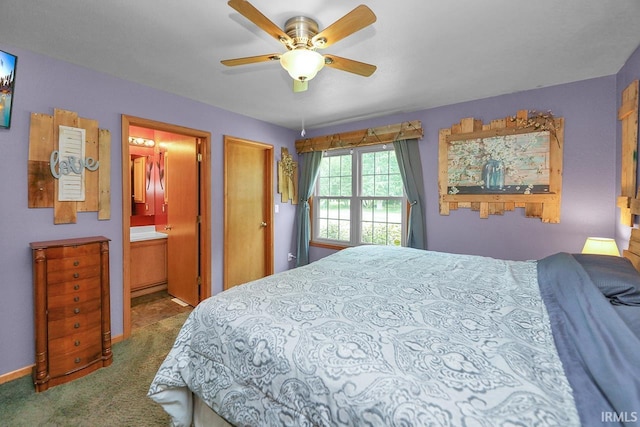 29876 County Road 18th Rd, Elkhart, IN 46517 - carpeted bedroom with ceiling fan and ensuite bath