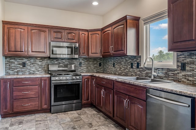 625 Perolla Dr, Fort Wayne, IN 46845 - kitchen featuring appliances with stainless steel finishes, decorative backsplash, and recessed lighting