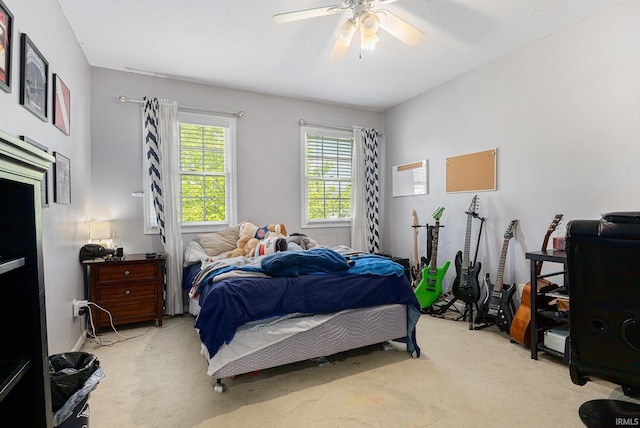 53135 W Cedar Lake Dr, Granger, IN 46530 - carpeted bedroom with ceiling fan