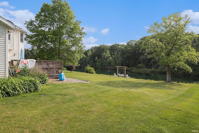 53135 W Cedar Lake Dr, Granger, IN 46530 - view of green lawn featuring a water view