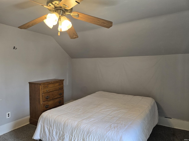 732 Dowling St, Kendallville, IN 46755 - bedroom with lofted ceiling, carpet floors, and a ceiling fan