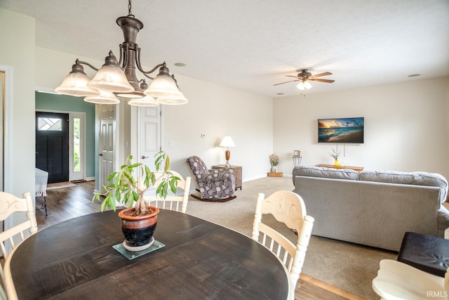 2007 Kingfisher Dr, Lafayette, IN 47909 - dining room with ceiling fan and wood finished floors