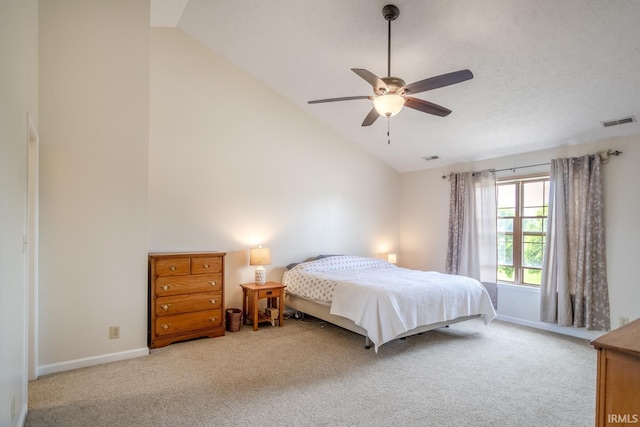 2007 Kingfisher Dr, Lafayette, IN 47909 - bedroom featuring carpet flooring, ceiling fan, and high vaulted ceiling