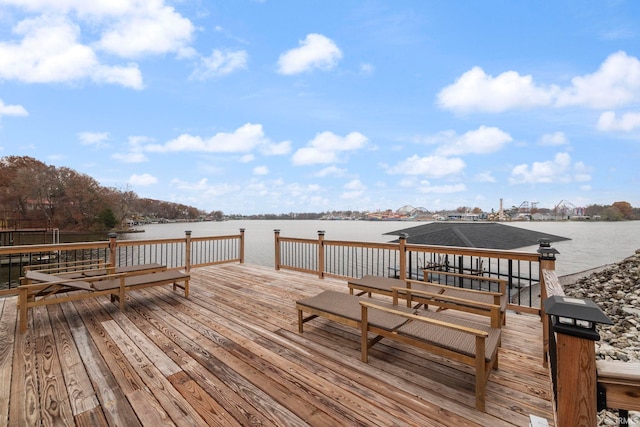 2770 N Baers Ct, Monticello, IN 47960 - wooden deck with a water view