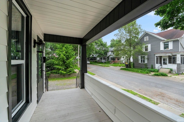 1409 Oakland St, Fort Wayne, IN 46808 - wooden deck featuring a residential view