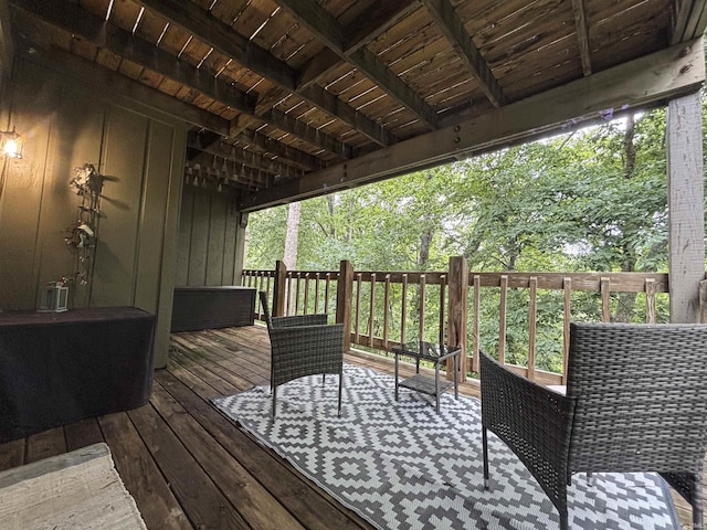 9324 S Lake Ridge Dr Unit 60, Bloomington, IN 47401 - view of wooden terrace