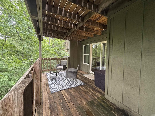 9324 S Lake Ridge Dr Unit 60, Bloomington, IN 47401 - view of wooden terrace