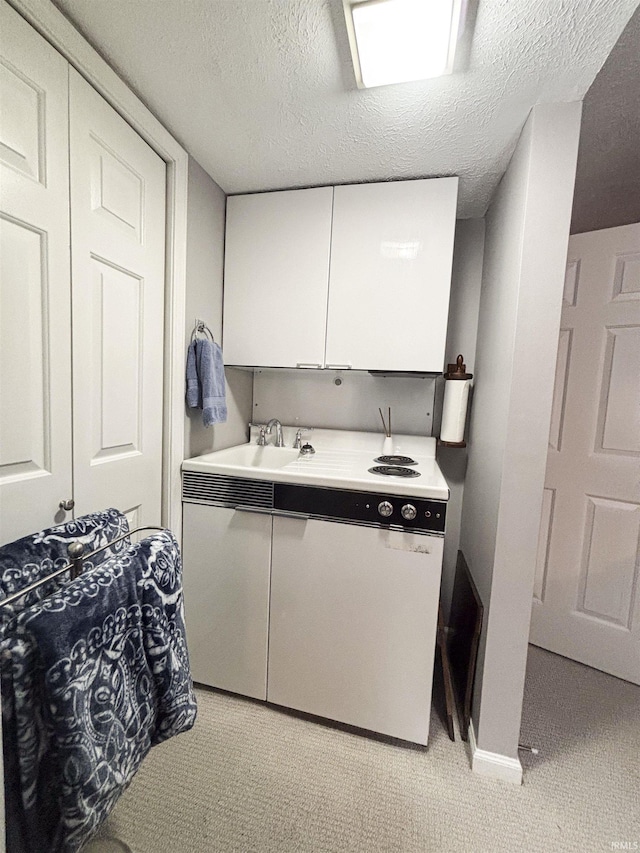 9324 S Lake Ridge Dr Unit 60, Bloomington, IN 47401 - laundry area featuring light colored carpet and a textured ceiling