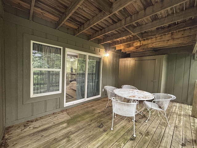 9324 S Lake Ridge Dr Unit 60, Bloomington, IN 47401 - wooden terrace featuring outdoor dining space