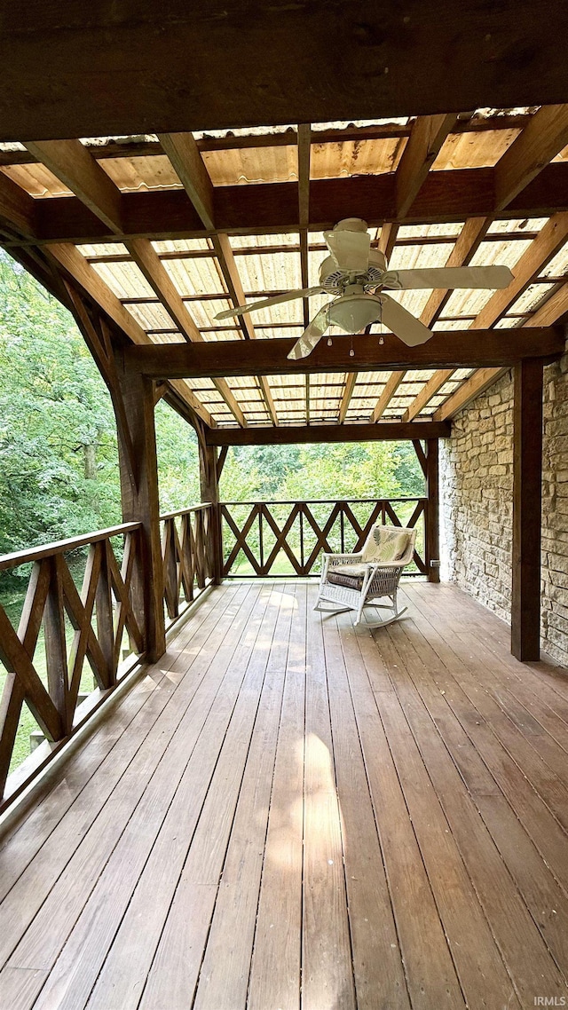 96 Greenwood Retreat Rd, Bedford, IN 47421 - wooden deck featuring ceiling fan