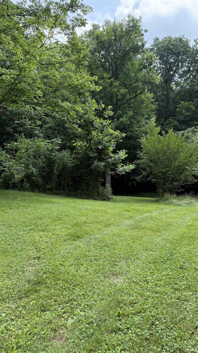 96 Greenwood Retreat Rd, Bedford, IN 47421 - view of grassy yard featuring a wooded view