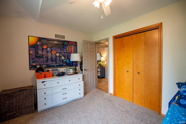 22885 Stonebrier Dr, Elkhart, IN 46514 - carpeted bedroom featuring a closet and a ceiling fan