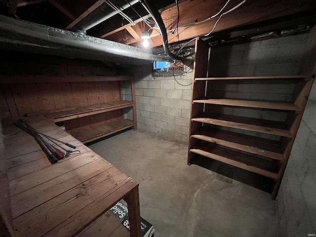 2127 Flora Dr, Peru, IN 46970 - unfinished basement with concrete block wall