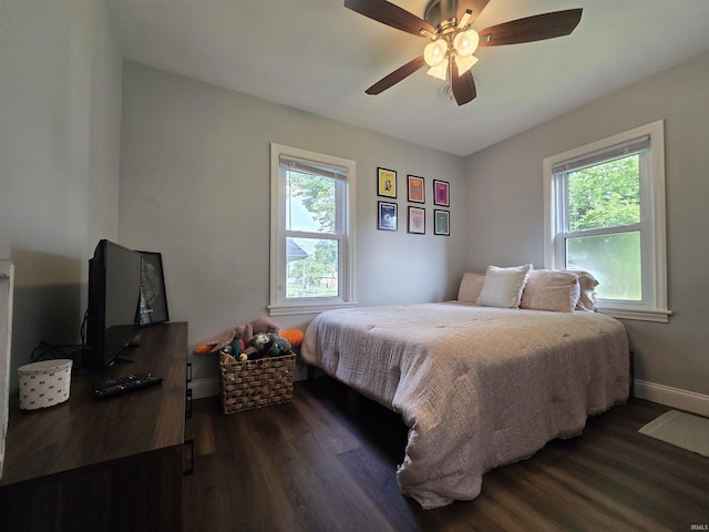 1506 Cass Ave, Evansville, IN 47714 - bedroom featuring dark wood-style floors and a ceiling fan