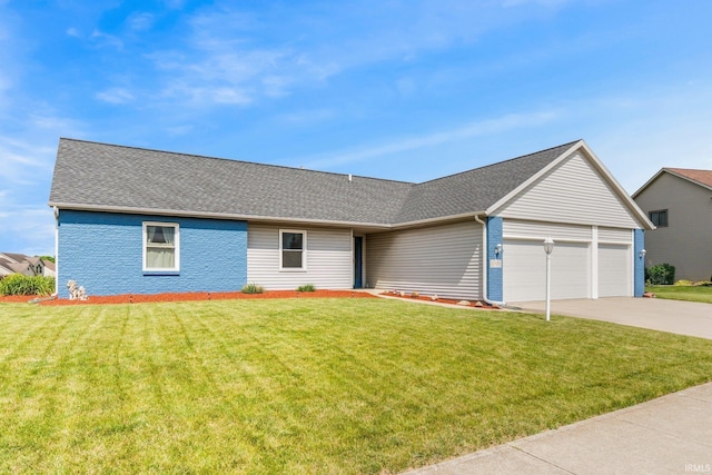 11301 Clarendon Pass, Fort Wayne, IN 46845 - ranch-style house featuring an attached garage, concrete driveway, a front yard, and roof with shingles