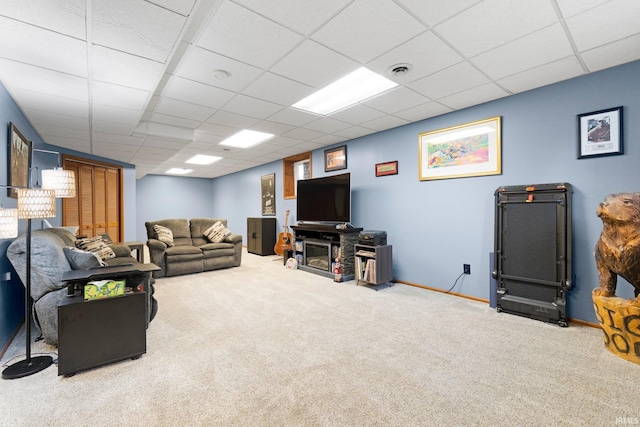 11301 Clarendon Pass, Fort Wayne, IN 46845 - living area featuring carpet floors and a drop ceiling