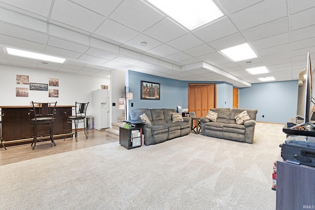 11301 Clarendon Pass, Fort Wayne, IN 46845 - living area featuring carpet floors, a dry bar, and a drop ceiling