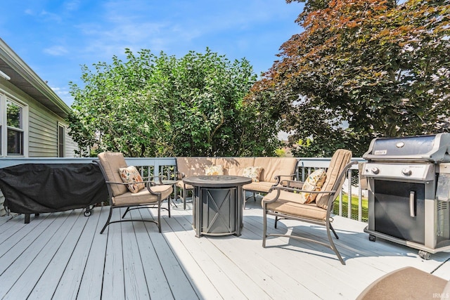 11301 Clarendon Pass, Fort Wayne, IN 46845 - deck with grilling area and an outdoor fire pit