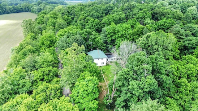 9730 N Moon Rd, Gosport, IN 47433 - aerial view of property's location with a heavily wooded area and a nearby body of water