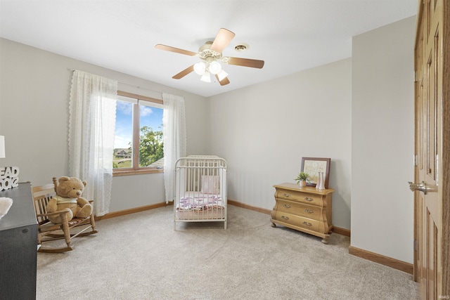 17818 Amstutz Rd, Leo, IN 46765 - carpeted bedroom featuring a ceiling fan and baseboards