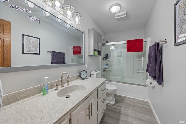 2131 E 430 Rd S, Lafayette, IN 47909 - bathroom featuring vanity, wood finished floors, and enclosed tub / shower combo