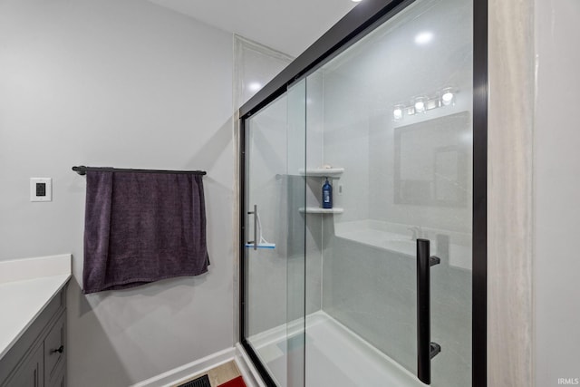 2131 E 430 Rd S, Lafayette, IN 47909 - full bath featuring vanity and a shower with door