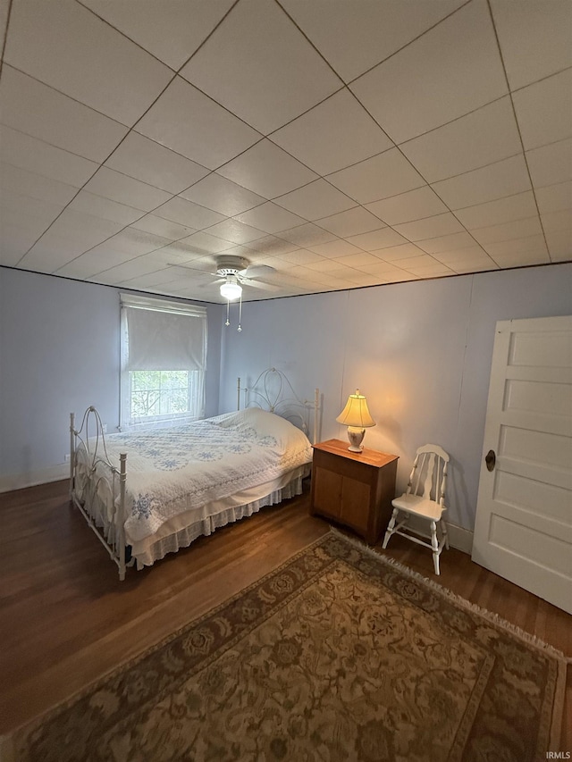 217 S 9th St, Vincennes, IN 47591 - bedroom with wood finished floors and a ceiling fan