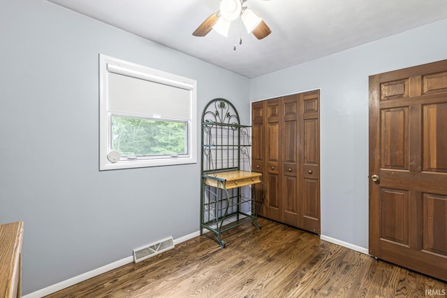 60175 Emerald Dr, South Bend, IN 46614 - bedroom featuring wood finished floors, a closet, and ceiling fan