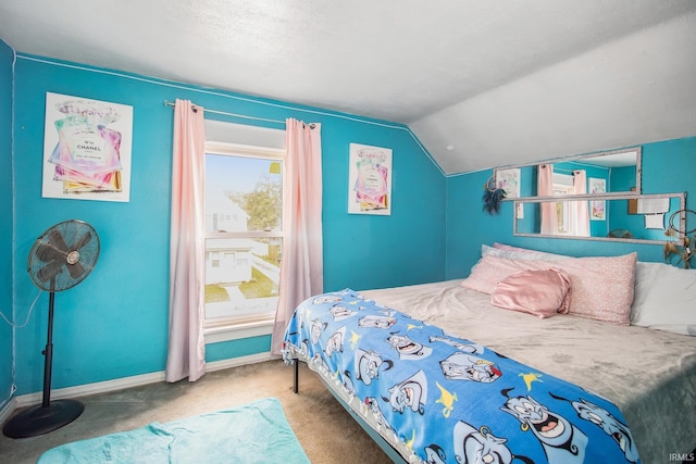 227 E Marion St, Mishawaka, IN 46545 - carpeted bedroom with lofted ceiling and baseboards