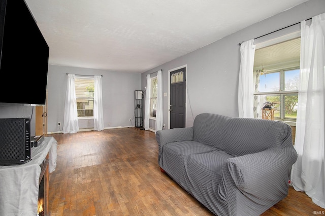 227 E Marion St, Mishawaka, IN 46545 - living room featuring wood finished floors and baseboards
