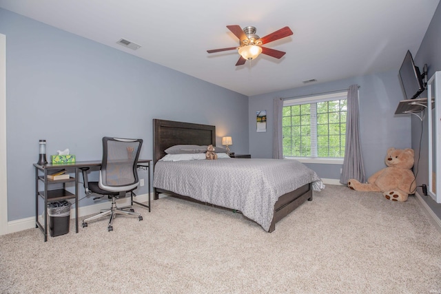 6488 Pebble Pointe Ct, Newburgh, IN 47630 - bedroom with carpet and a ceiling fan