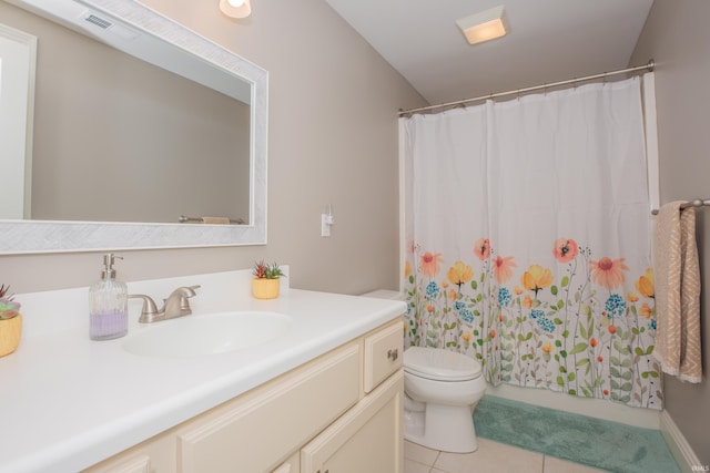 6488 Pebble Pointe Ct, Newburgh, IN 47630 - bathroom featuring vanity, tile patterned floors, and curtained shower
