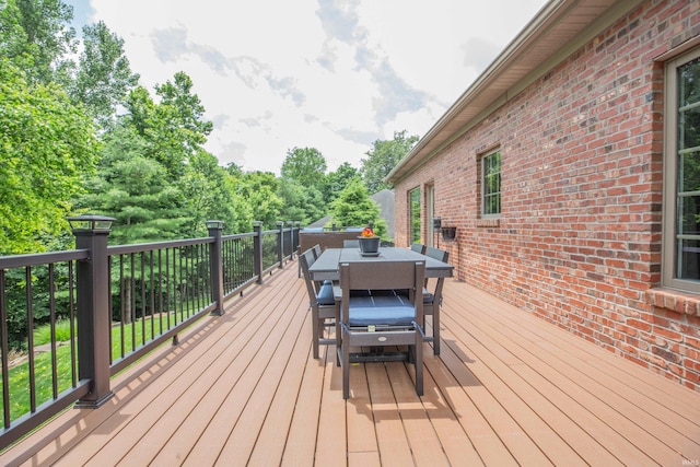 6488 Pebble Pointe Ct, Newburgh, IN 47630 - wooden deck featuring outdoor dining area