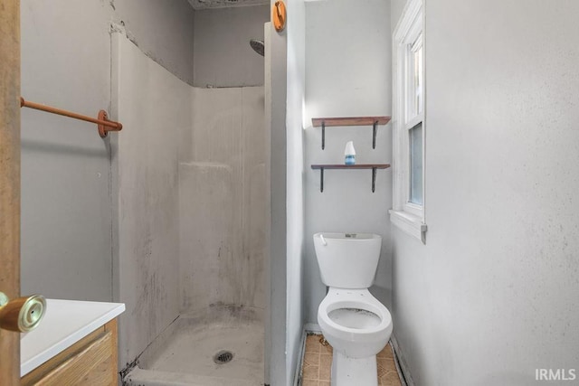 414 Klinger Ave, Plymouth, IN 46563 - full bathroom featuring a shower stall, tile patterned floors, healthy amount of natural light, and vanity