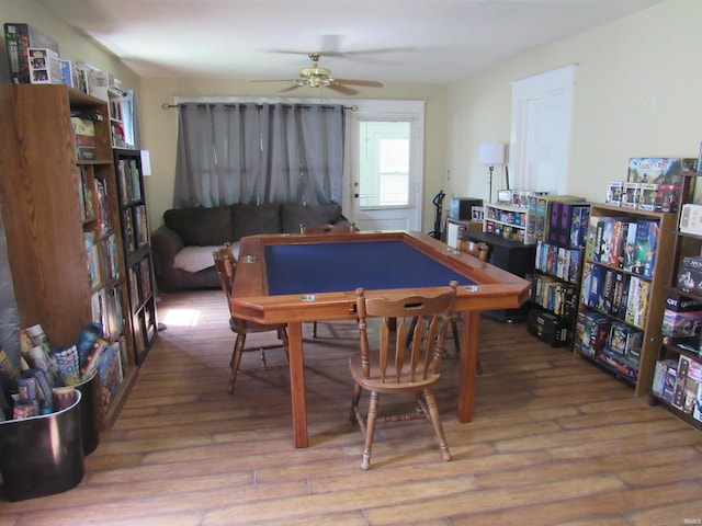 126 W W Blvd, Kokomo, IN 46902 - playroom with wood finished floors, ceiling fan, and billiards table