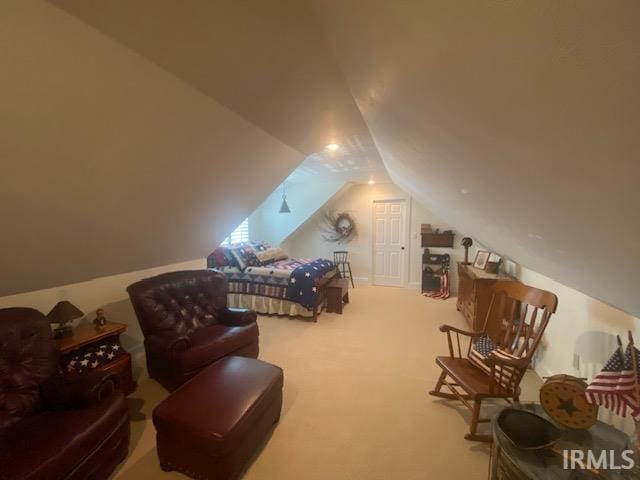 601 Railroad St, Covington, IN 47932 - bedroom with lofted ceiling and carpet